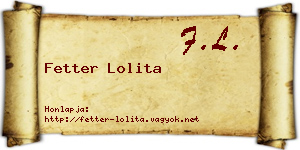 Fetter Lolita névjegykártya